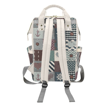 Patchwork Nautical Style Multi-Function Backpack