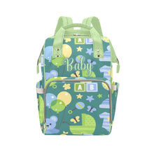 Load image into Gallery viewer, Personalize Optional - Designer Diaper Bags - Unisex Pastels With Baby Name - Green - Waterproof Multi-Function Backpack