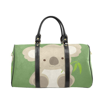 Custom Diaper Tote Bag | Adorable Cartoon Koala Bear With Personalized Heart Name - Diaper Travel Tote Bag