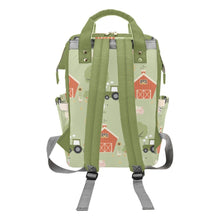 Load image into Gallery viewer, Baby Bag Backpack - Tractors And Farm In Green Tones Multi-Function Backpack