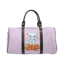 Load image into Gallery viewer, Custom Diaper Tote Bag - Super Cute Cartoon Baby Elephant On Lavender - Diaper Travel Bag
