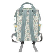 Load image into Gallery viewer, Baby Bag Backpack - Cute Boho Baby&#39;s Footprints in Green Multi-Function Backpack