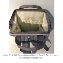 Load image into Gallery viewer, Diaper Bag Backpack with Retro Rainbows and Carriages and Name Label - Waterproof Diaper Backpack