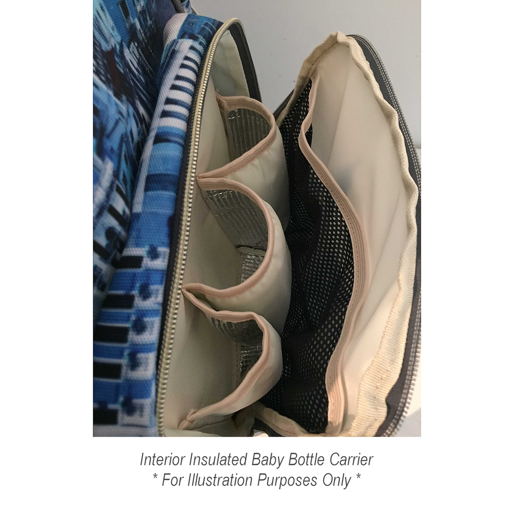 Designer Diaper Bags - Unisex Rainbows With Baby Name On Green - Waterproof Multi-Function Backpack