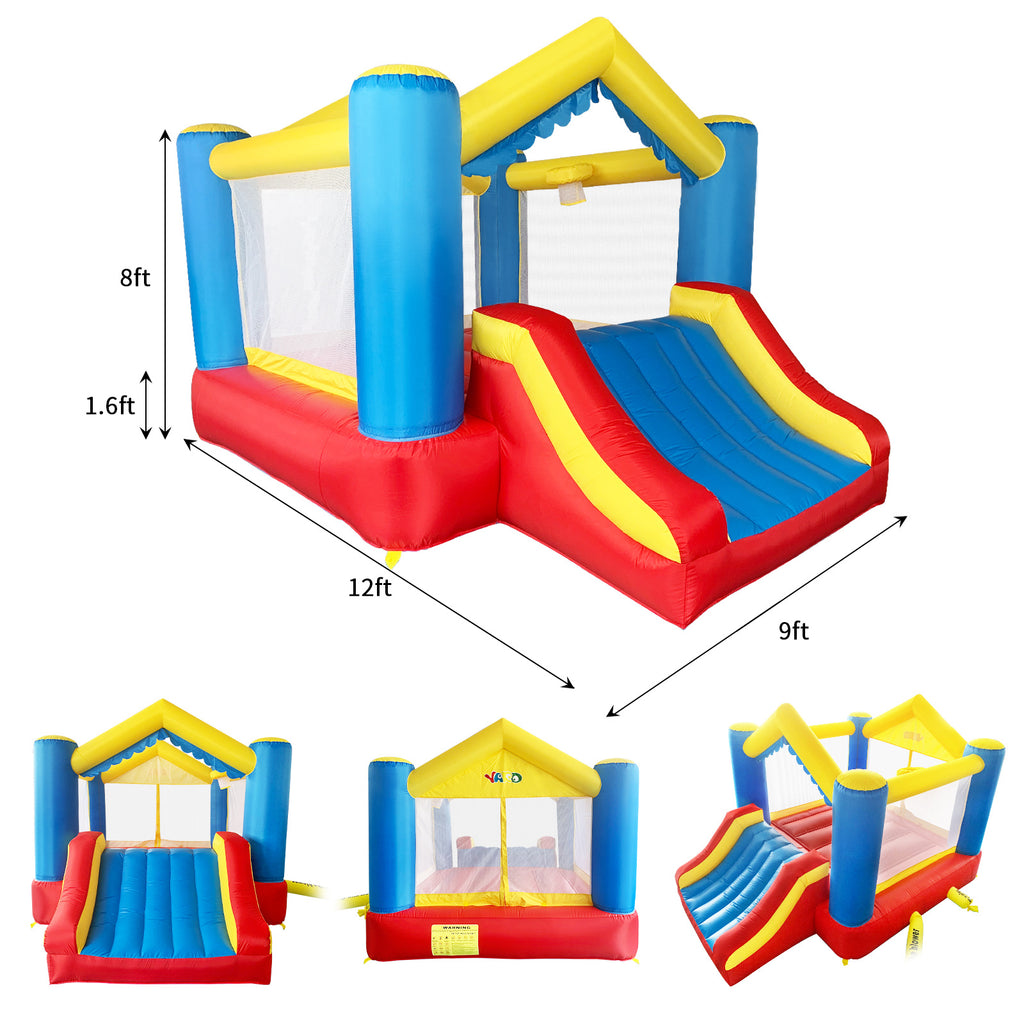 Bounce House Inflatable Bounce House with Basketball Hoop Royal Bouncer for Kids, 12 x 9 x 8 ft H, w/ UL Certified Air Blower