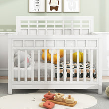 Load image into Gallery viewer, Certified Baby Safe Crib, Pine Solid Wood, Non-Toxic Finish, White