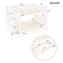 Load image into Gallery viewer, Full Over Full Bunk Bed with Shelves and 6 Storage Drawers, White(Old SKU:LP000046AAK)