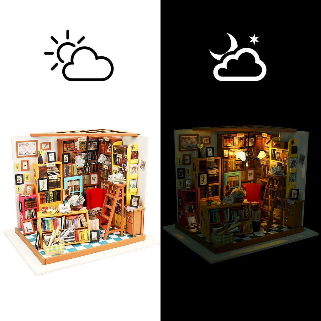 Robotime Rolife Miniature Dollhouse Wooden Birthday Gift Sam's Study Room