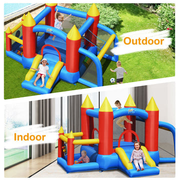 Inflatable Bounce Castle and Soccer Goal Ball Pit Bounce House Without Blower