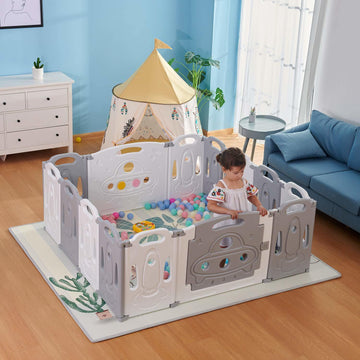 Gupamiga Foldable Baby Playpen - Baby Folding Play Pen Kids Activity Center Safety Play Yard