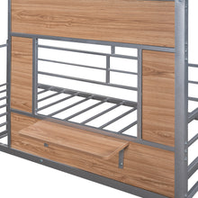 Load image into Gallery viewer, Metal Twin size Loft Bed with Roof; Window; Guardrail; Ladder Silver