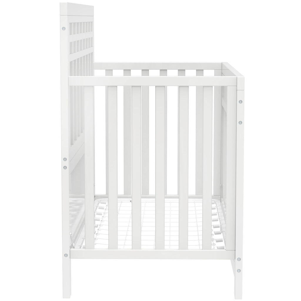 Certified Baby Safe Crib, Pine Solid Wood, Non-Toxic Finish, White