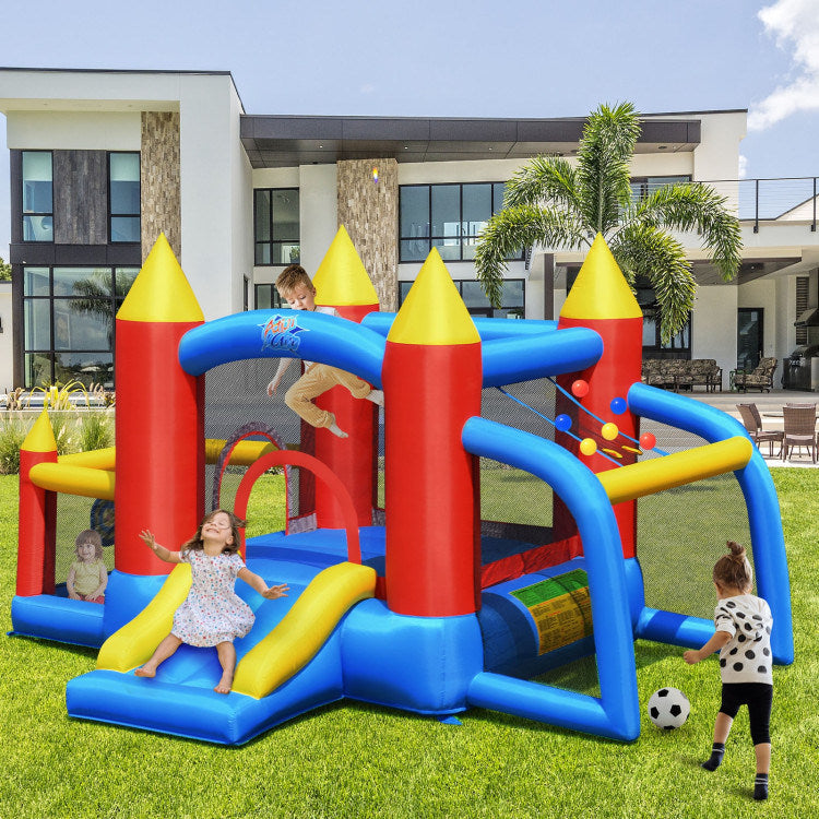 Inflatable Bounce Castle and Soccer Goal Ball Pit Bounce House Without Blower
