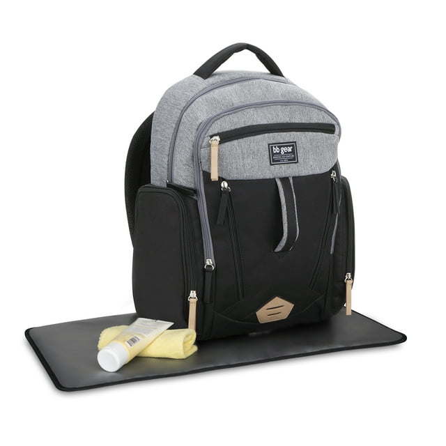 Baby Boom Backpack Diaper Bag with Adjustable Shoulder Strap, Heather Grey