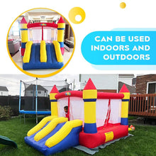 Load image into Gallery viewer, Bounce House Dual Castle Slide with Air Blower, Four-Sided Protection Net, Inflatable Bounce House for Outdoor Indoor Party