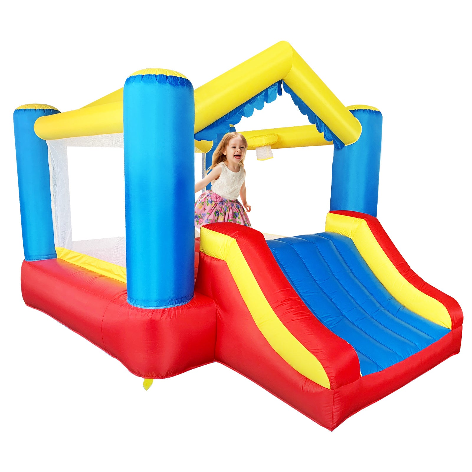 Bounce House Inflatable Bounce House with Basketball Hoop Royal Bouncer for Kids, 12 x 9 x 8 ft H, w/ UL Certified Air Blower