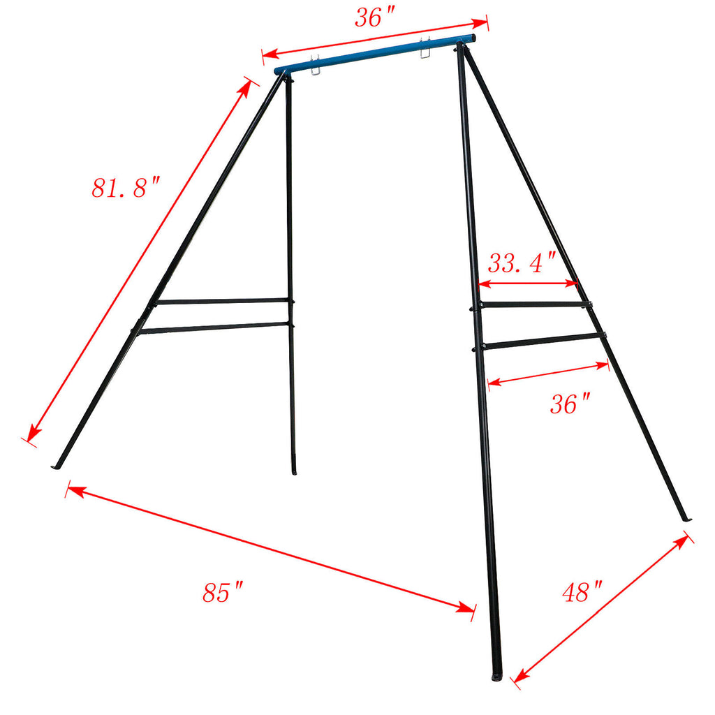 Swing Frame, A-Frame Swing Stand with Ground Nail, Heavy Duty Metal Swing Frame, Fits for Most Swings & Yoga Swing, Anti-Rust and Good Stability