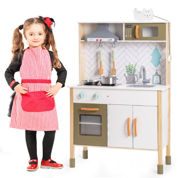 Classic Wooden Kitchen playset, Great Gift for Kids, Suitable for Christmas, Birthday and Party