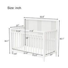Load image into Gallery viewer, Certified Baby Safe Crib, Pine Solid Wood, Non-Toxic Finish, Snow White