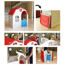 Load image into Gallery viewer, Kids Cottage Playhouse Foldable Plastic Indoor Outdoor Toy House