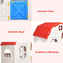 Load image into Gallery viewer, Kids Cottage Playhouse Foldable Plastic Indoor Outdoor Toy House