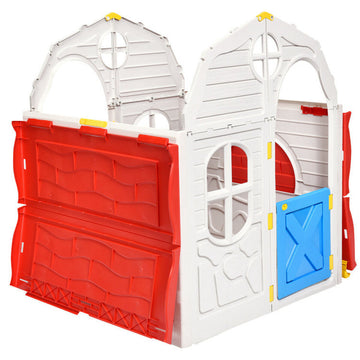 Kids Cottage Playhouse Foldable Plastic Indoor Outdoor Toy House