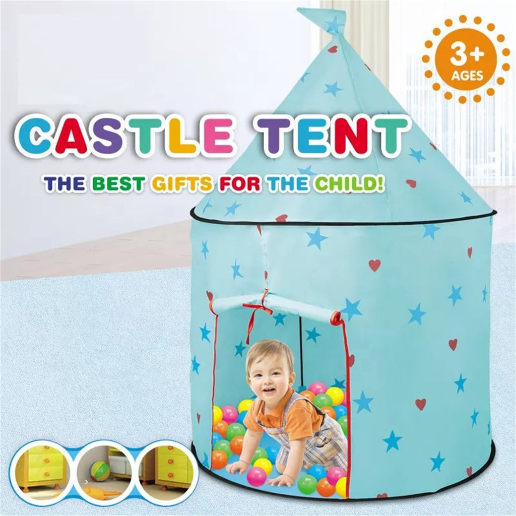 Cmgb Princess Castle Play Tent, Kids Foldable Games Tent House Toy for Indoor & Outdoor Use-Pink