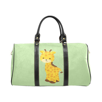 Custom Diaper Tote Bag | Adorable Cartoon Giraffe On Light Green - Diaper Travel Bag