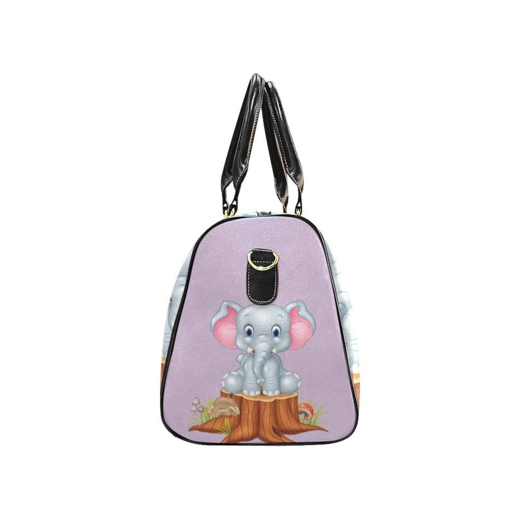 Custom Diaper Tote Bag - Super Cute Cartoon Baby Elephant On Lavender - Diaper Travel Bag