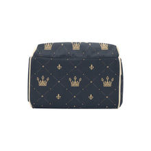 Load image into Gallery viewer, Designer Diaper Bags - Regal Boys Gold Crowns On Black - Waterproof Multi-Function Backpack