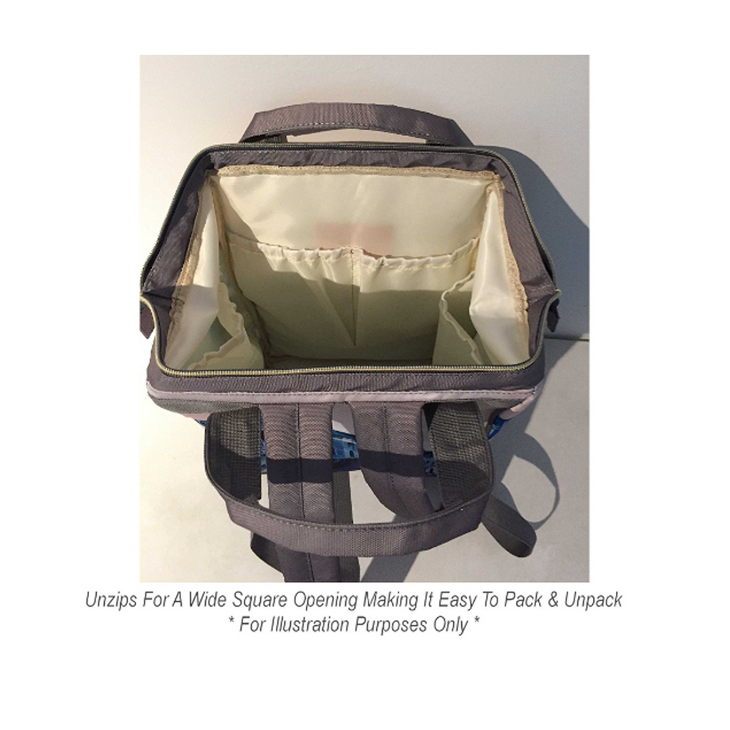 Designer Diaper Bag - Cute Cartoon Dinosaurs In Field Baby Blue Bag Designer Diaper Bag Backpack